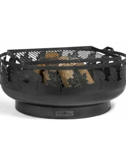 COOK KING - Brasero de jardin toronto décoré feuille en acier 80 cm-braséro seul-80 --