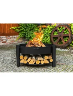 COOK KING - Brasero de jardin solafa avec range bois en acier-sans couvercle-ø 60cm-68 / 78 --