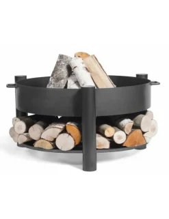 COOK KING - Brasero de jardin solafa avec range bois en acier-sans couvercle-ø 60cm-68 / 78 --