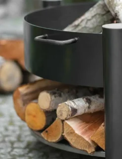COOK KING - Brasero de jardin solafa avec range bois en acier-sans couvercle-ø 60cm-68 / 78 --