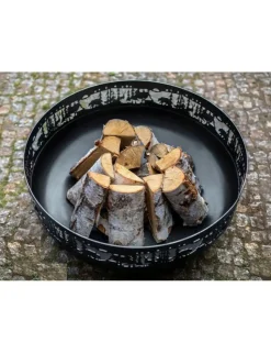 COOK KING - Brasero de jardin forest décoré forêt en acier 80 cm-braséro seul-80 --