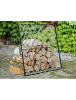 COOK KING - Grille de cuisson carrée pour brasero en acier-acier noir sablé--44x44 cm--acier noir sablé