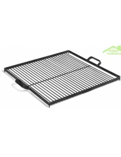 COOK KING - Grille de cuisson carrée pour brasero en acier-acier noir sablé--44x44 cm--acier noir sablé