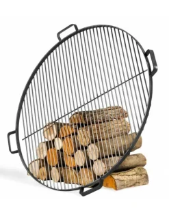 COOK KING - Grille de cuisson ronde en acier avec 4 poignées-acier noir sablé--ø 60 cm--acier noir sablé
