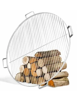 COOK KING - Grille de cuisson ronde en acier avec 4 poignées-acier noir sablé--ø 70 cm--acier noir sablé
