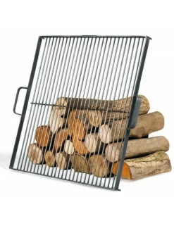 COOK KING - Grille de cuisson carrée pour brasero en acier-acier noir sablé--50x50 cm--acier noir sablé