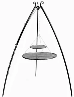 COOK KING - Trépied doua avec double grille en acier--40x80 cm-
