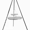 COOK KING - Trépied viking avec double grille en acier inoxydable--40x70 cm-