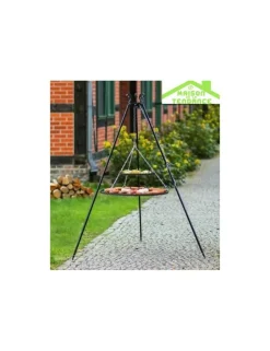 COOK KING - Trépied viking avec double grille en acier inoxydable--40x70 cm-