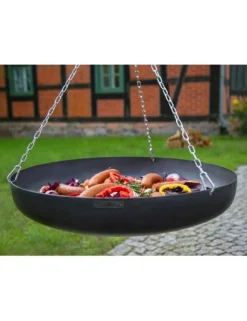 COOK KING - Wok rond à suspendre sur trépied-noir-noir--ø 70 cm-
