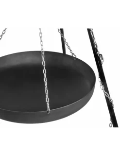 COOK KING - Wok rond à suspendre sur trépied-noir-noir--ø 60 cm-