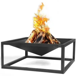 COOKKING - Braséro de jardin square en acier de 70x70 cm avec finition de haute qualité