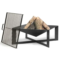 COOKKING - Braséro de jardin cuba 70 x 70 cm en acier de haute qualité