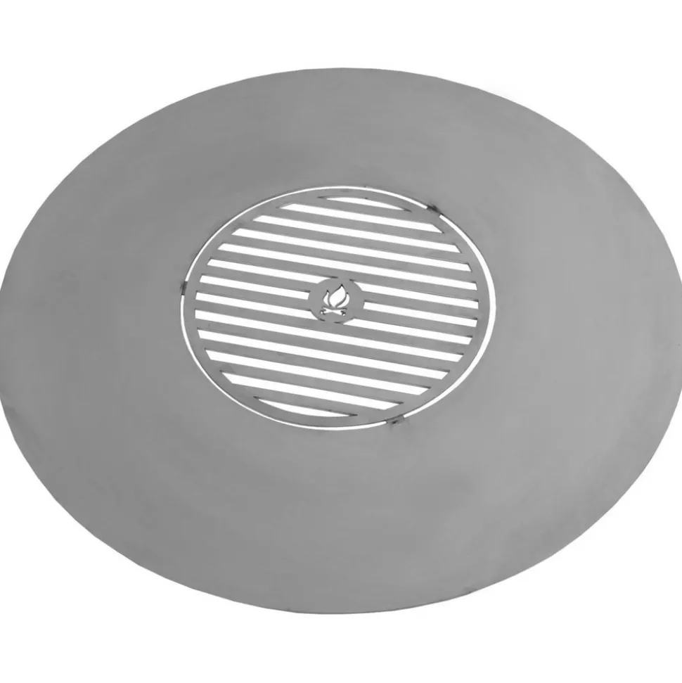 COOKKING - Plaque de cuisson en acier inox pour braséro de 82 cm à 102cm avec une grille 4