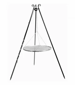 COOKKING - Trépied avec grille de cuisson suspendue, 80cm de diamètre, revêtu de poudre, cookking, 21013