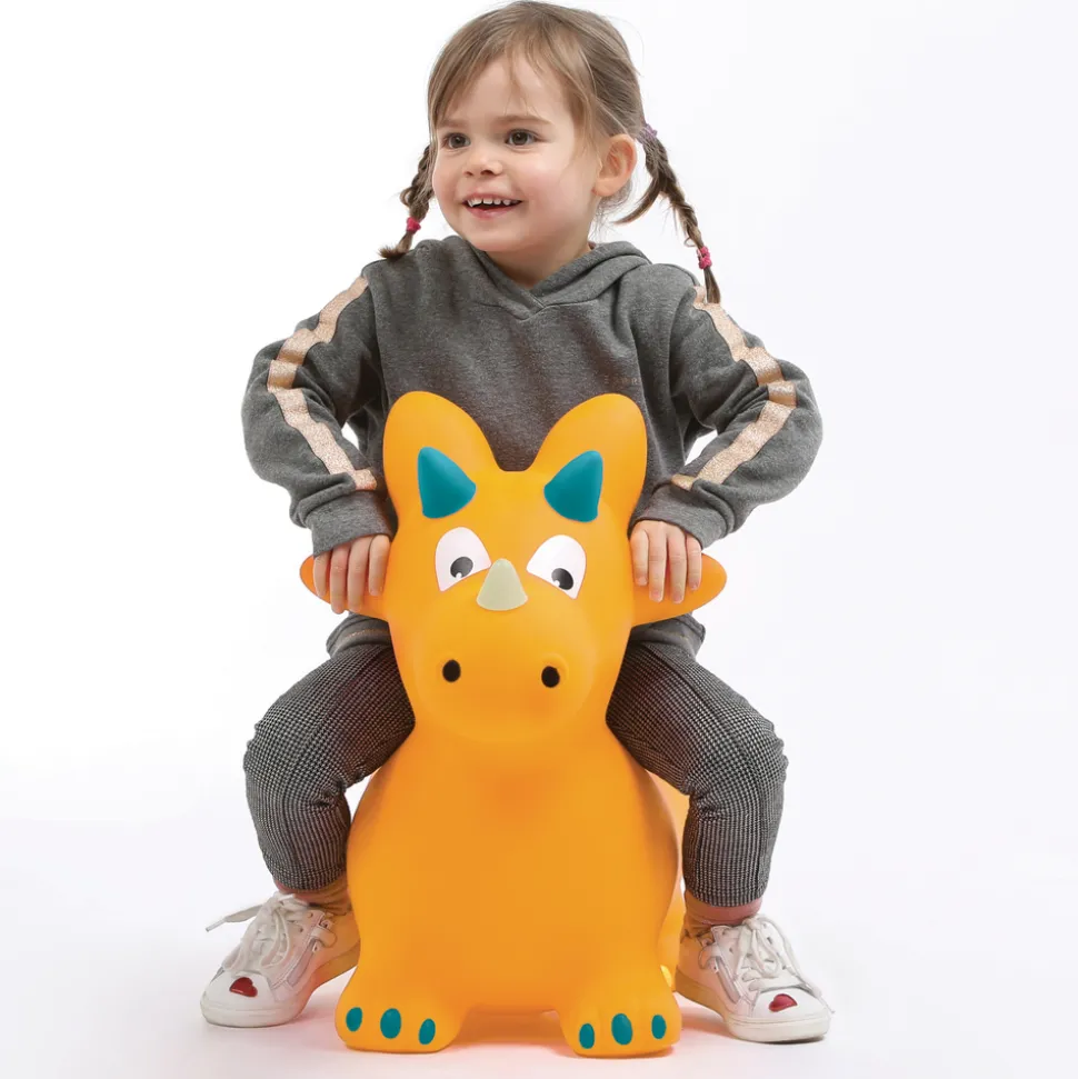D - Jeu de plein air : Ballon sauteur Dinosaure jaune L. 22xl.49xH.59cm