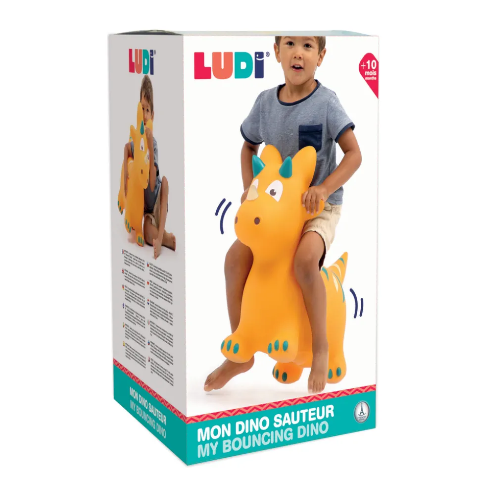 D - Jeu de plein air : Ballon sauteur Dinosaure jaune L. 22xl.49xH.59cm
