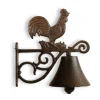 DÉCORATION D'AUTREFOIS - Cloche coq fonte fonte marron - décoration d'autrefois
