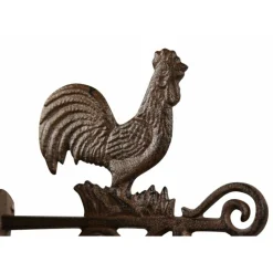 DÉCORATION D'AUTREFOIS - Cloche coq fonte fonte marron - décoration d'autrefois