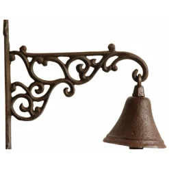 DÉCORATION D'AUTREFOIS - Cloche fonte fonte marron - décoration d'autrefois