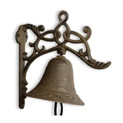 DÉCORATION D'AUTREFOIS - Cloche fonte fonte marron - décoration d'autrefois