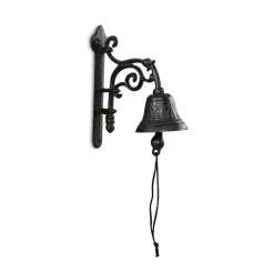 DÉCORATION D'AUTREFOIS - Cloche fonte fonte marron - décoration d'autrefois
