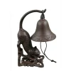 DÉCORATION D'AUTREFOIS - Cloche chat dos fonte fonte marron - décoration d'autrefois