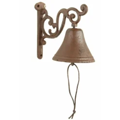 DÉCORATION D'AUTREFOIS - Cloche fonte fonte marron - décoration d'autrefois