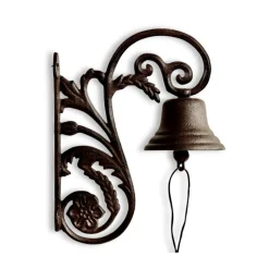 DÉCORATION D'AUTREFOIS - Cloche fonte fonte marron - décoration d'autrefois