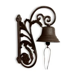 DÉCORATION D'AUTREFOIS - Cloche fonte fonte marron - décoration d'autrefois