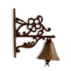 DÉCORATION D'AUTREFOIS - Cloche fonte fonte marron - décoration d'autrefois