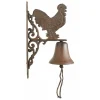 DÉCORATION D'AUTREFOIS - Cloche coq fonte fonte marron - décoration d'autrefois