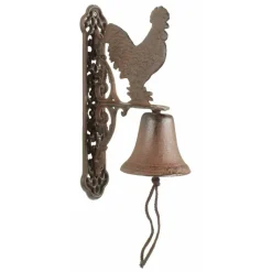 DÉCORATION D'AUTREFOIS - Cloche coq fonte fonte marron - décoration d'autrefois