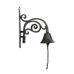 DÉCORATION D'AUTREFOIS - Cloche fonte fonte marron - décoration d'autrefois