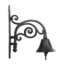 DÉCORATION D'AUTREFOIS - Cloche fonte fonte marron - décoration d'autrefois
