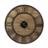 DÉCORATION D'AUTREFOIS - Grande horloge ancienne fer forgé marron - décoration d'autrefois