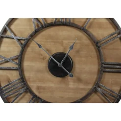 DÉCORATION D'AUTREFOIS - Grande horloge ancienne fer forgé marron - décoration d'autrefois