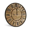 DÉCORATION D'AUTREFOIS - Grande horloge ancienne bois-métal marron - décoration d'autrefois