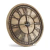 DÉCORATION D'AUTREFOIS - Grande horloge ancienne bois-métal marron - décoration d'autrefois