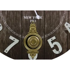 DÉCORATION D'AUTREFOIS - Horloge ancienne balancier grand central station bois noir - décoration d'autrefois