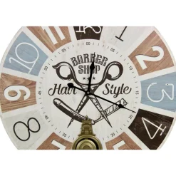 DÉCORATION D'AUTREFOIS - Horloge ancienne balancier barber shop hair style bois multicolore - décoration d'autrefois