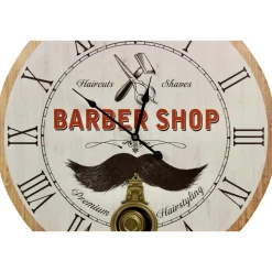 DÉCORATION D'AUTREFOIS - Horloge ancienne balancier barber shop bois blanc - décoration d'autrefois