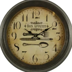 DÉCORATION D'AUTREFOIS - Horloge ancienne murale bon appétit fer blanc - décoration d'autrefois