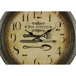 DÉCORATION D'AUTREFOIS - Horloge ancienne murale bon appétit fer blanc - décoration d'autrefois