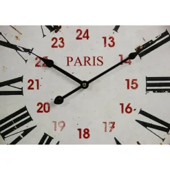 DÉCORATION D'AUTREFOIS - Horloge ancienne murale paris métal blanc - décoration d'autrefois