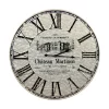 DÉCORATION D'AUTREFOIS - Horloge ancienne metal château martinon métal gris - décoration d'autrefois