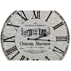 DÉCORATION D'AUTREFOIS - Horloge ancienne metal château martinon métal gris - décoration d'autrefois