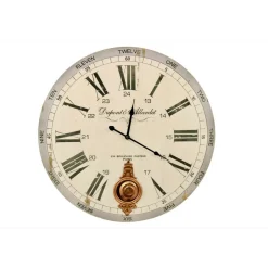 DÉCORATION D'AUTREFOIS - Horloge ancienne balancier dupont & allardet bois blanc - décoration d'autrefois