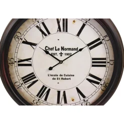 DÉCORATION D'AUTREFOIS - Horloge ancienne murale chef le normand métal blanc - décoration d'autrefois