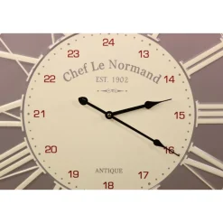 DÉCORATION D'AUTREFOIS - Horloge ancienne chef le normand métal gris - décoration d'autrefois